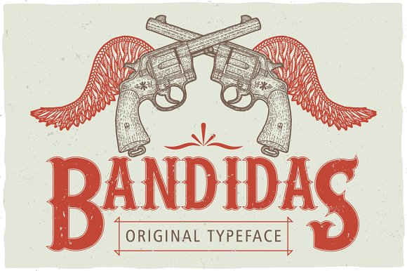 Bandidas Label Font Rough Font preview